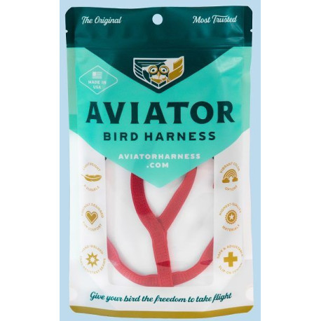 Arnés para loros Aviator - Mediano/Rojo