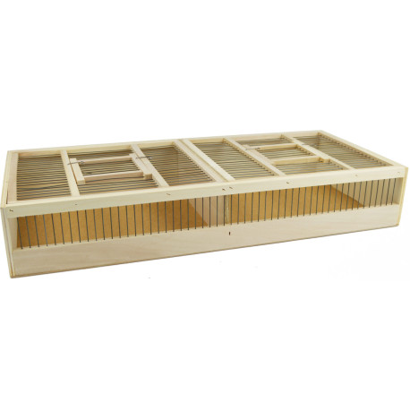 Gabbia da trasporto doppia in legno 68x30x11cm