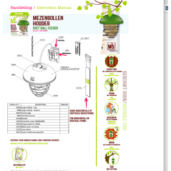 Lona "Mezenbollenhouder M5" Feeder - Groen