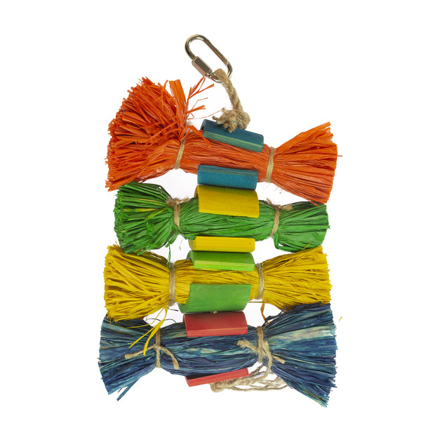 Pacchetti di rafia con bambù multicolore - 25x12x3cm