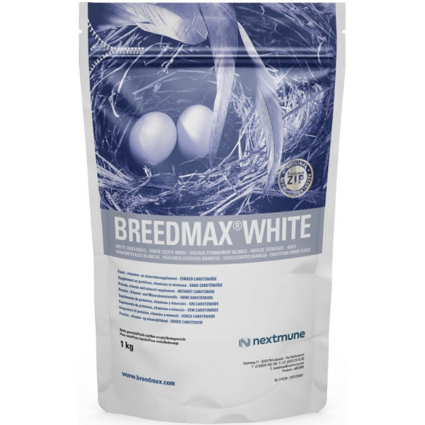 Breedmax weiß 1kg - Ohne Carotine, Für weiße Vögel- Nextmune