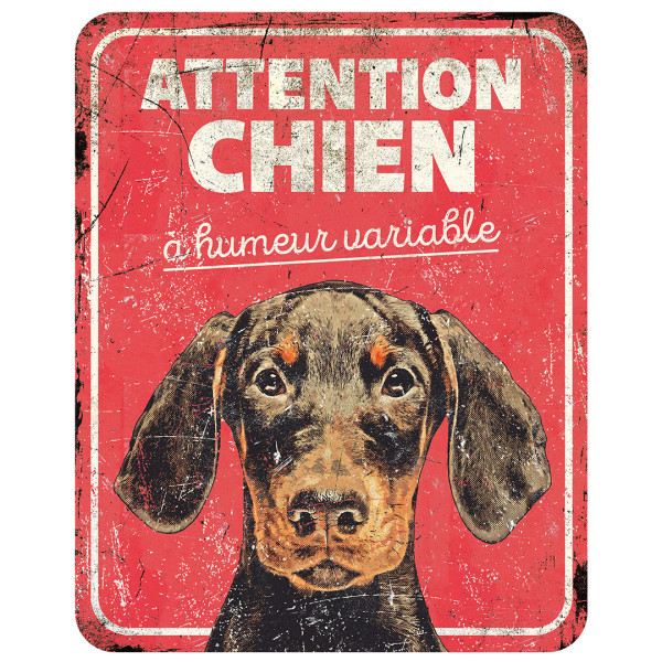 Placa de aviso para dobermann - 25x20x0,3cm