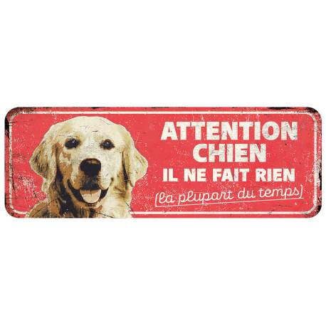 Cartello di avvertimento per golden retriever - 40x13x0,3cm