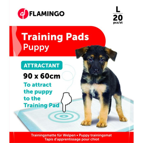 Tapete de treino pady branco para cachorros - L - 20 peças - Flamingo