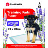 Tapete de treino pady branco com lavanda para cachorros - L - 20 peças - Flamingo