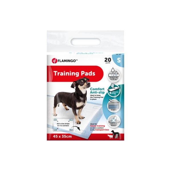 Tapete de treino confortável pady branco para cachorros - S - 20 peças - Flamingo