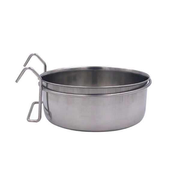 Comedouro de Inox com ganchos - 14cm