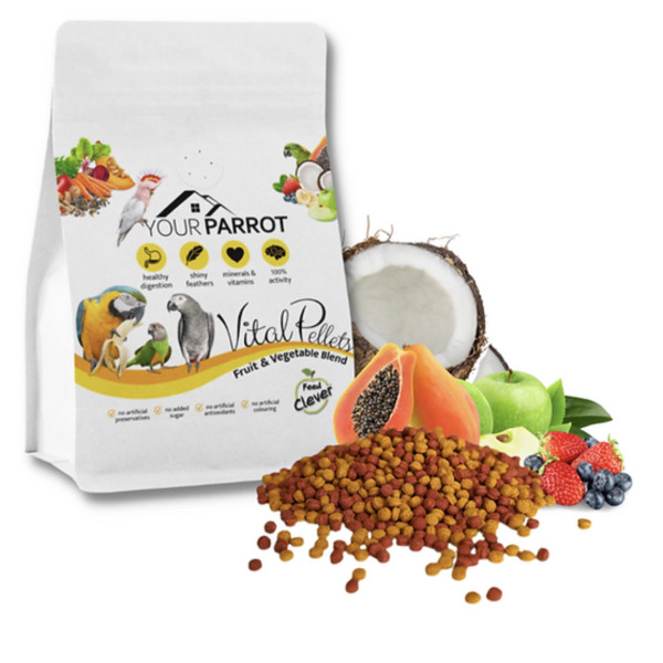 Mistura de Frutas e Legumes VItal Pellets 900g - Your Parrot - Extrusados com frutas e legumes