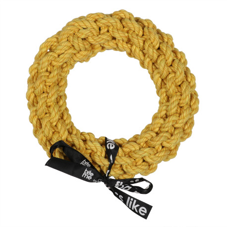 Anillo de algodón trenzado para perros - amarillo - Da Chain - 18cm