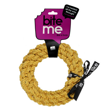 Anel de algodão trançado para cães - amarelo - Da Chain - 18cm