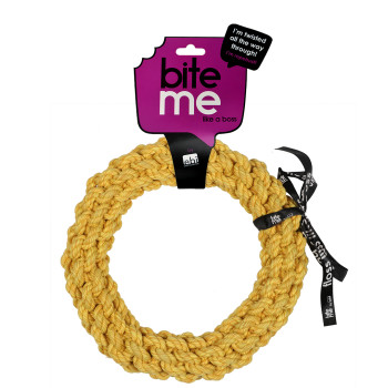 Anillo de algodón trenzado para perros - amarillo - Da Chain - 28cm