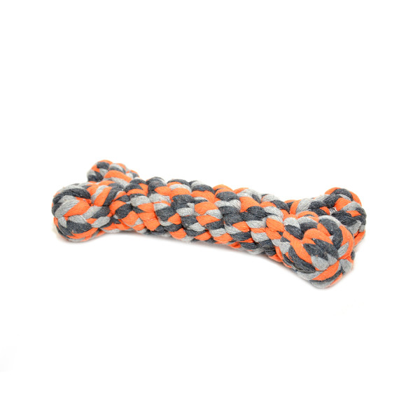 Cuerda de algodón en forma de hueso - naranja - 23 cm