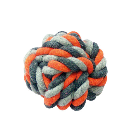 Pelota de algodón para perros - gris/naranja - 8cm