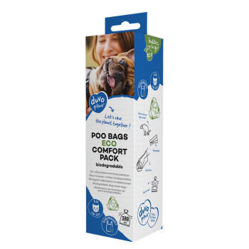 Sacchetti raccogli-feci eco biodegradabili verdi - Confort Pack - 300pz - 23x33,3cm