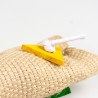 Sacchetto per snack in sisal con carta, legno, campana multicolore - 5,5x10,2x33cm