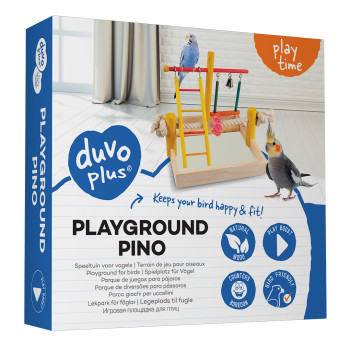 Parque infantil de pino multicolor para aves - 22,5x22,5x20cm