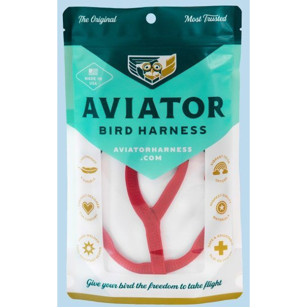 Arnés para loros Aviator - XXL/Rojo