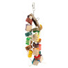 Pingente duplo em madeira com sisal multicolorido - Groovy