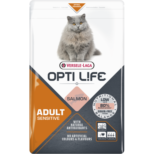 Cat Adult Sensitive al salmone 1kg - Opti Life