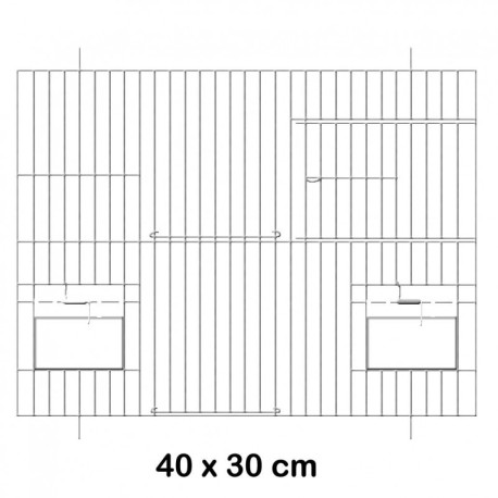 Frente de jaula Negra 40x30cm - Fachada de jaula Fauna