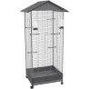 Aviario con ruedas con techo 430GG - Gris - Plástico - 79x67,5x167cm