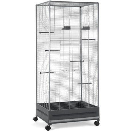 Aviario para pájaros con ruedas 420GG - Gris - Plástico - 65x54x150cm