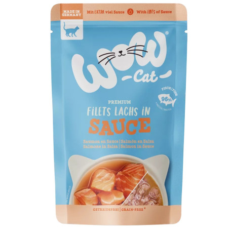 Salmão em molho 85g - Comida húmida para gato - Wow