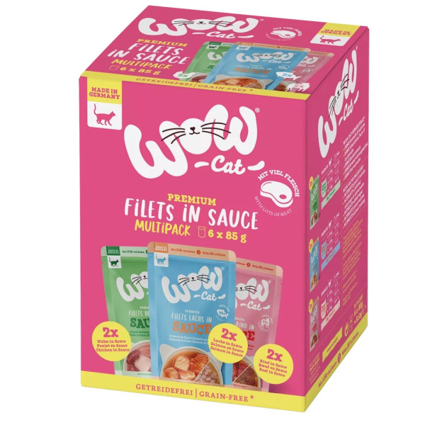 Multipack filetes en salsa 6x85g - Comida húmeda para gato - Wow