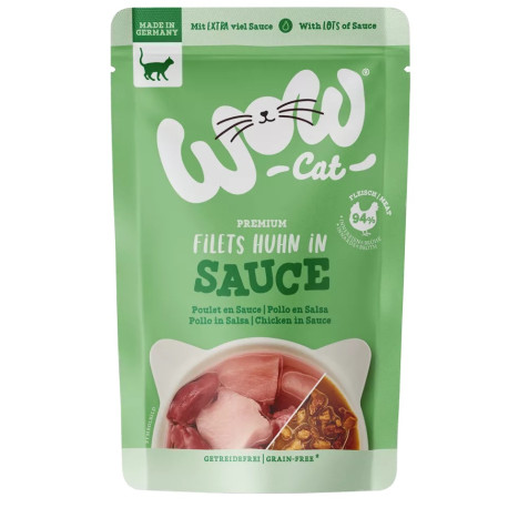 Frango ao molho 85g - Comida húmida para gatos - Wow