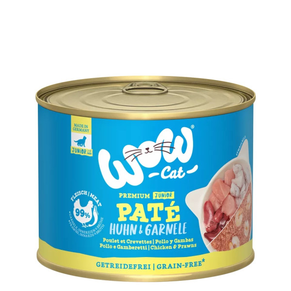 Frango e camarão júnior 200g - Patê para gato - Wow