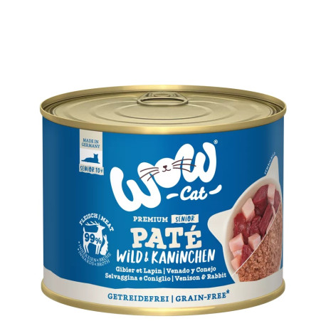 Senior caça e coelho 200g - Patê para gato - Wow