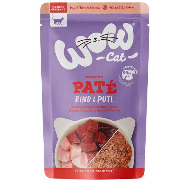 Adulto Buey y pavo 125g - Comida para gatos - Wow