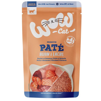 Adulte Poulet et saumon 125g - Pâtée pour chat - Wow