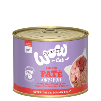 Adulte Bœuf et dinde 200g - Pâtée pour chat - Wow