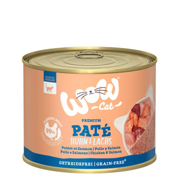 Adulte Poulet et saumon 200g - Pâtée pour chat - Wow