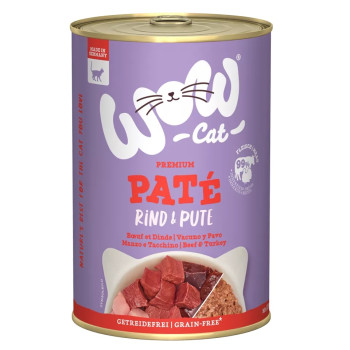 Adulte Bœuf et dinde 400g - Pâtée pour chat - Wow