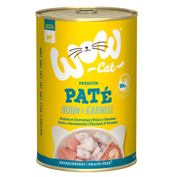 Adulte Poulet et crevettes 400g - Pâtée pour chat - Wow