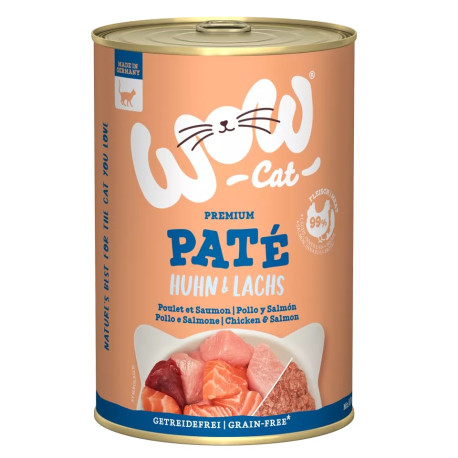 Adulto Pollo y salmón 400g - Paté para gato - Wow