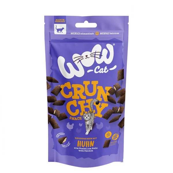 Crunchy Snack de pollo 60g - Golosinas crujientes con relleno para gato - Wow