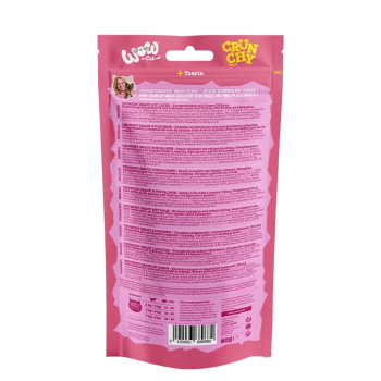 Snack Crujiente de salmón 60g - Golosinas crujientes con relleno para gato - Wow