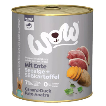 Seniors Anatra 800g - Cibo umido per cani anziani - Wow