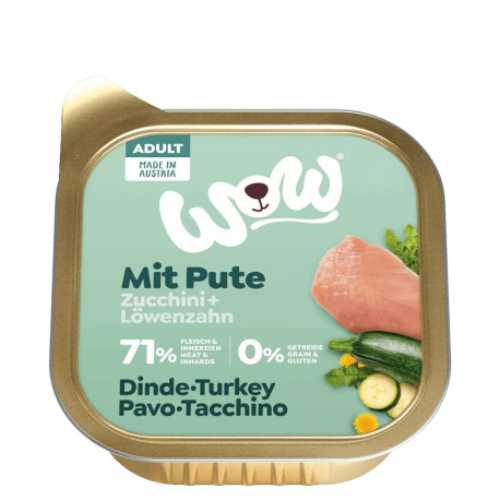 Adulti Tacchino 150g - Cibo umido per cani - Wow