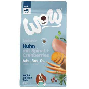 Adult Kip 1kg - Droog hondenvoer - Wow