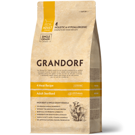 4 Carne 2kg - Adulto Sterilizzato - Grandorf