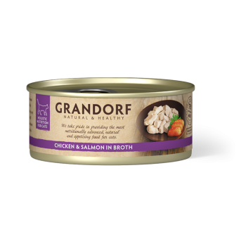 Poulet et Saumon 70g - Nourriture humide - Grandorf