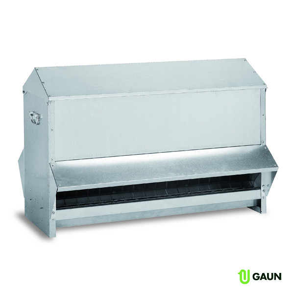 Comedouro tipo tremonha galvanizado para exterior para aves 100kg - Gaun