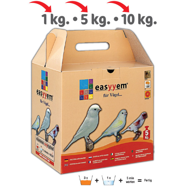 Pasta blanca con huevo para aves en fondo blanco 1Kg - Easyyem