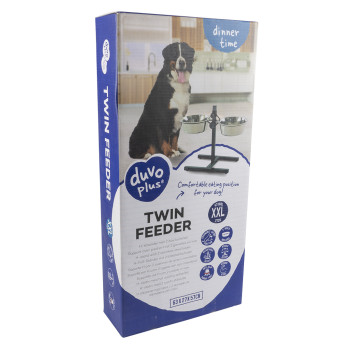 Twin feeder support pied en h noir 4730ml - XXL - 52CM - 2x27cm