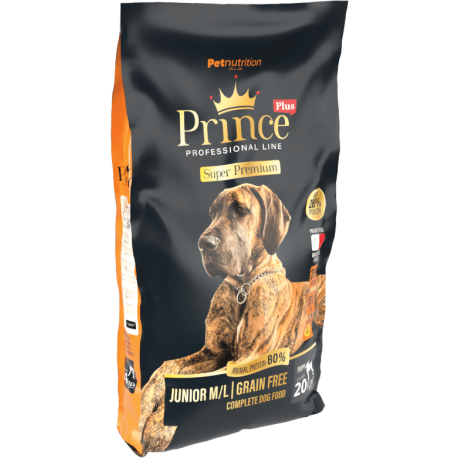 Hundefutter 20kg - Junior M/L - Super Premium - Getreidefrei - Prince Plus