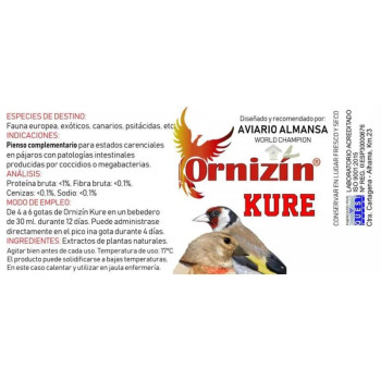 Ornizin Kure 30ml - Prevención y Tratamiento para aves